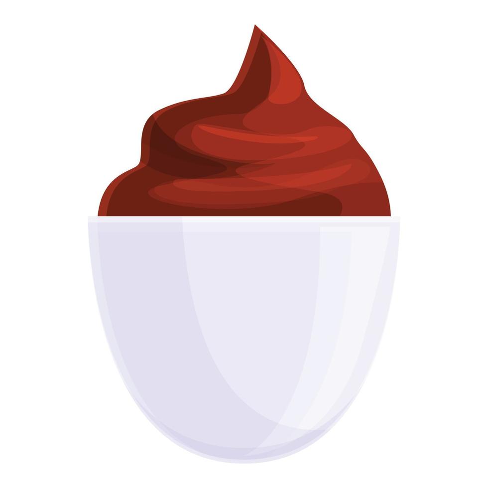 Cocoa ice cream icon, cartoon style vector