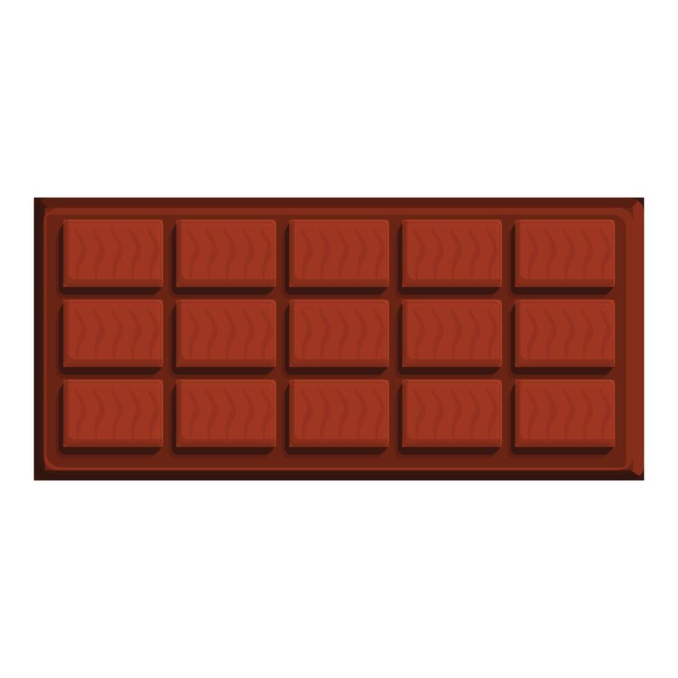 Fresh chocolate bar icon, cartoon style vector