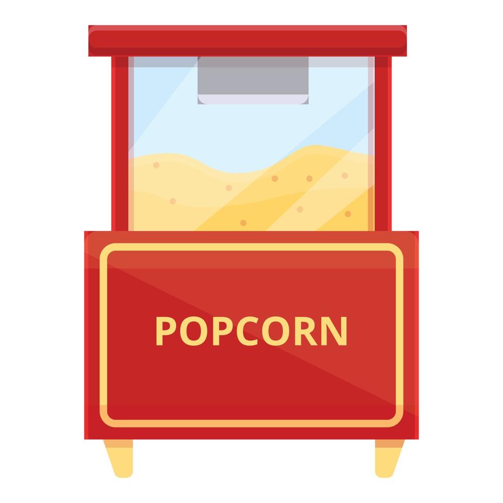 icono de carrito de palomitas de maíz del parque, estilo de dibujos animados vector