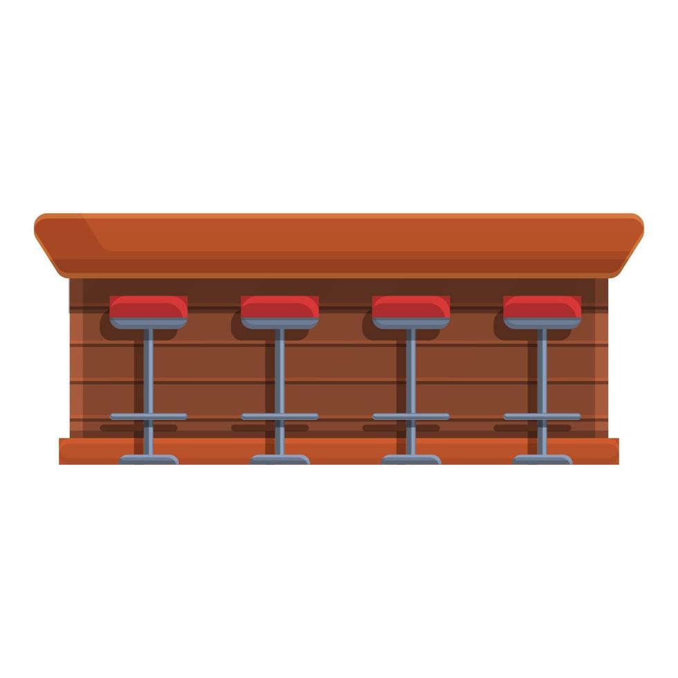 Desk bar counter icon, cartoon style vector