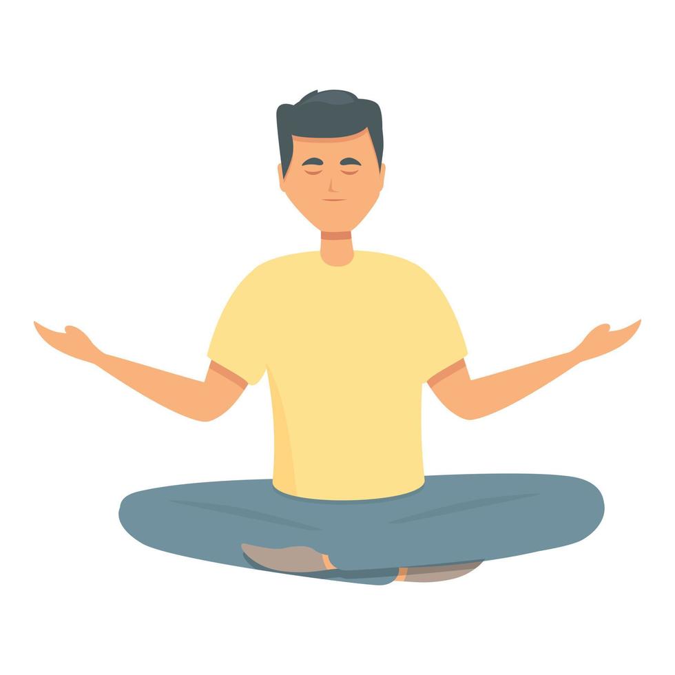 Zen harmony icon cartoon vector. Meditate girl vector