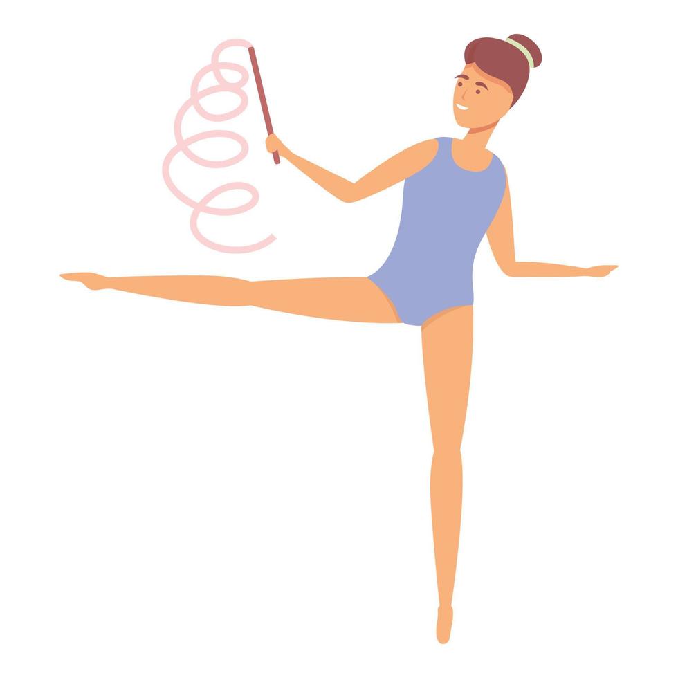 Girl gymnastic icon cartoon vector. Kid education vector