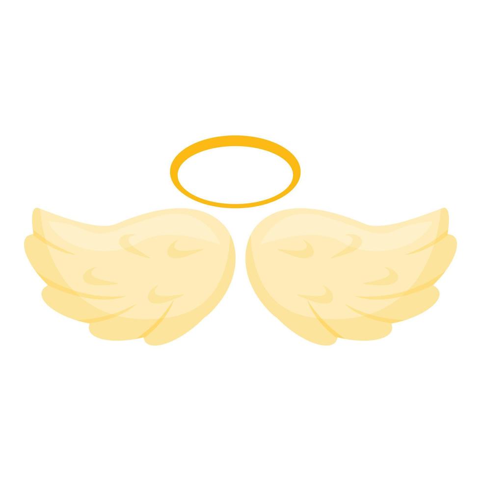 Spiritual wings icon, cartoon style vector