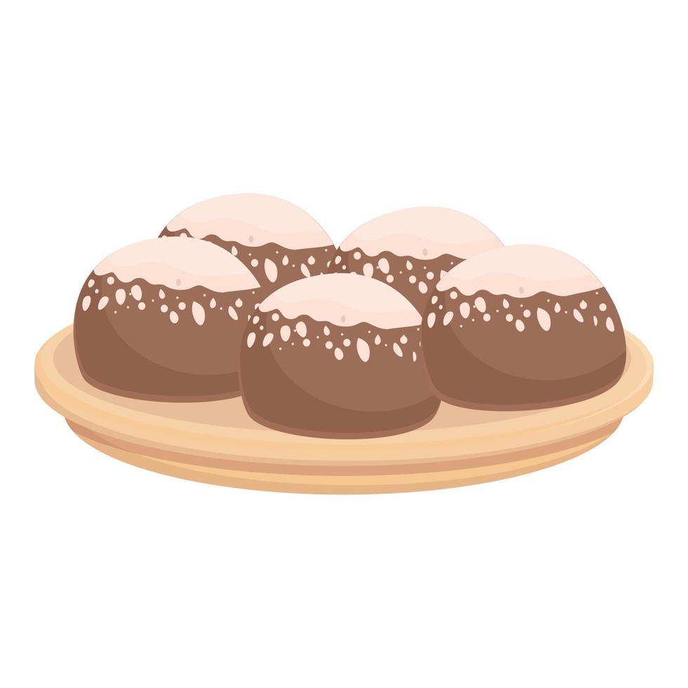 Sweet dutch balls icon cartoon vector. Culture type vector