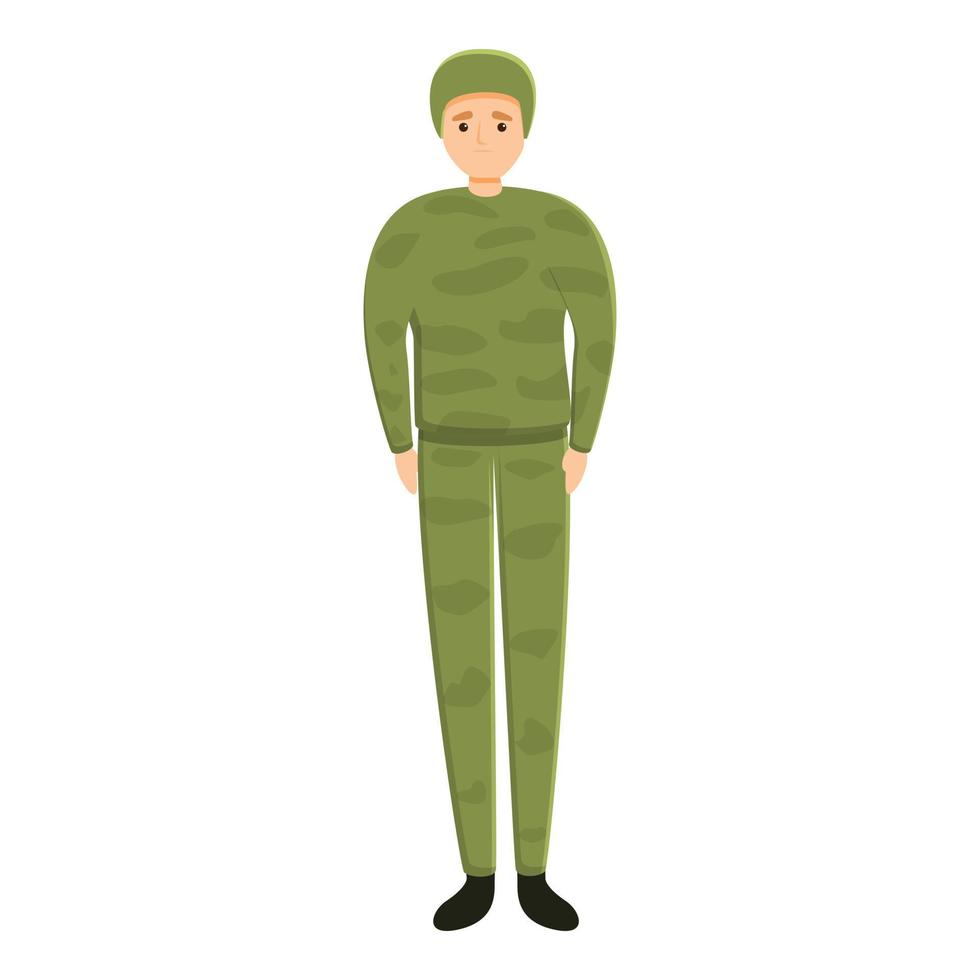 icono de uniforme militar de campo, estilo de dibujos animados vector