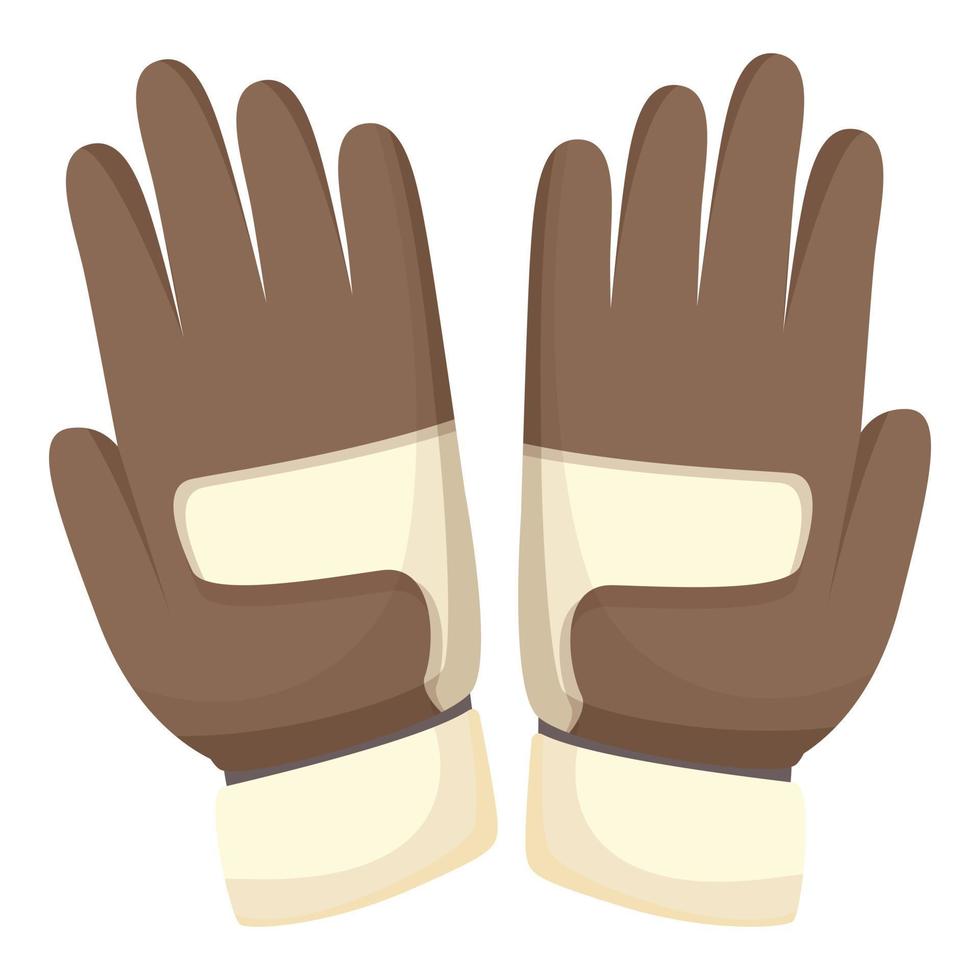 Ski sport gloves icon cartoon vector. Keeper hand vector