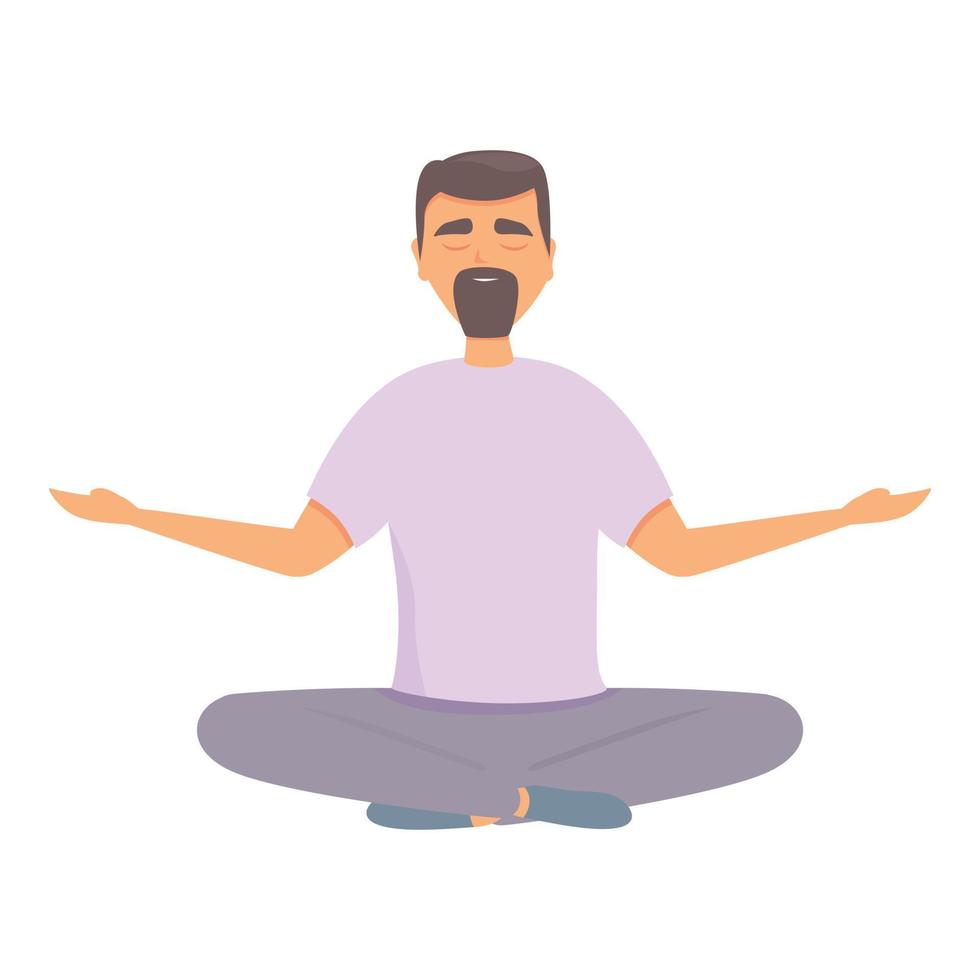 Nature meditation icon cartoon vector. Person pose vector