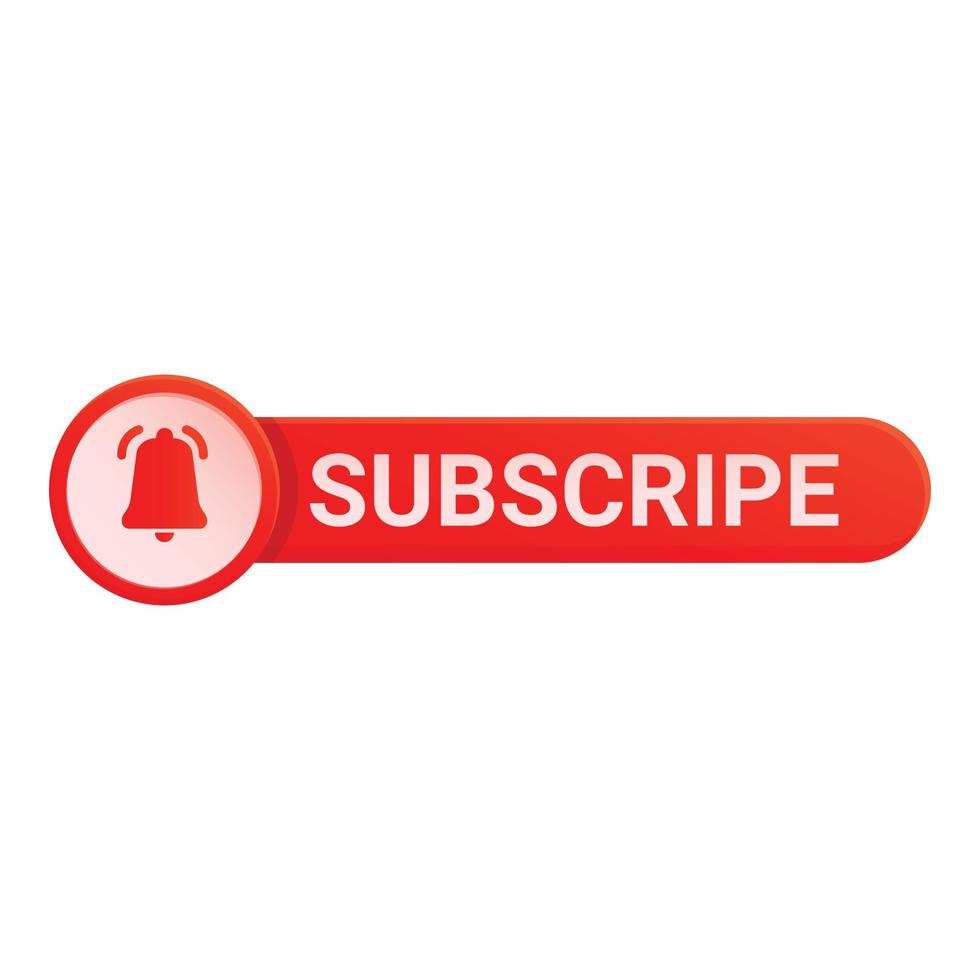 Subscribe media icon, cartoon style vector