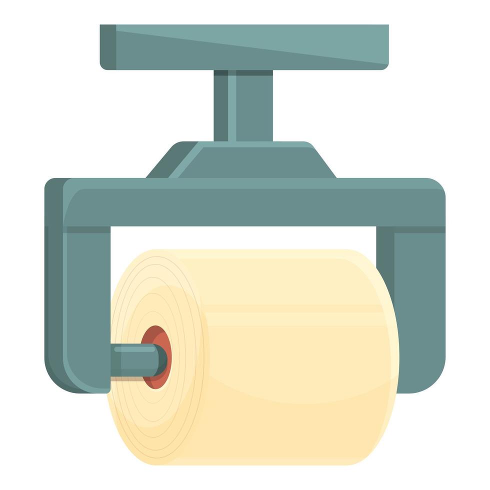 Paper production roll hand icon, cartoon style vector