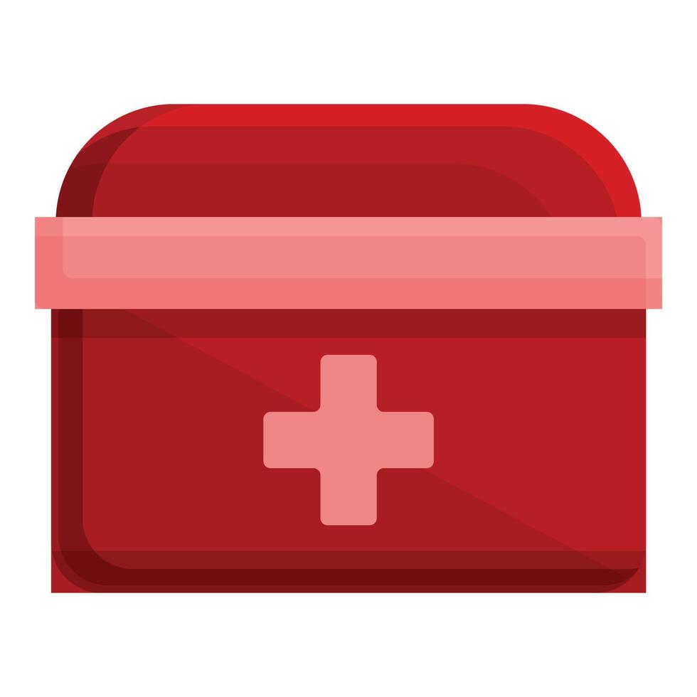 First aid kit icon, cartoon style vector