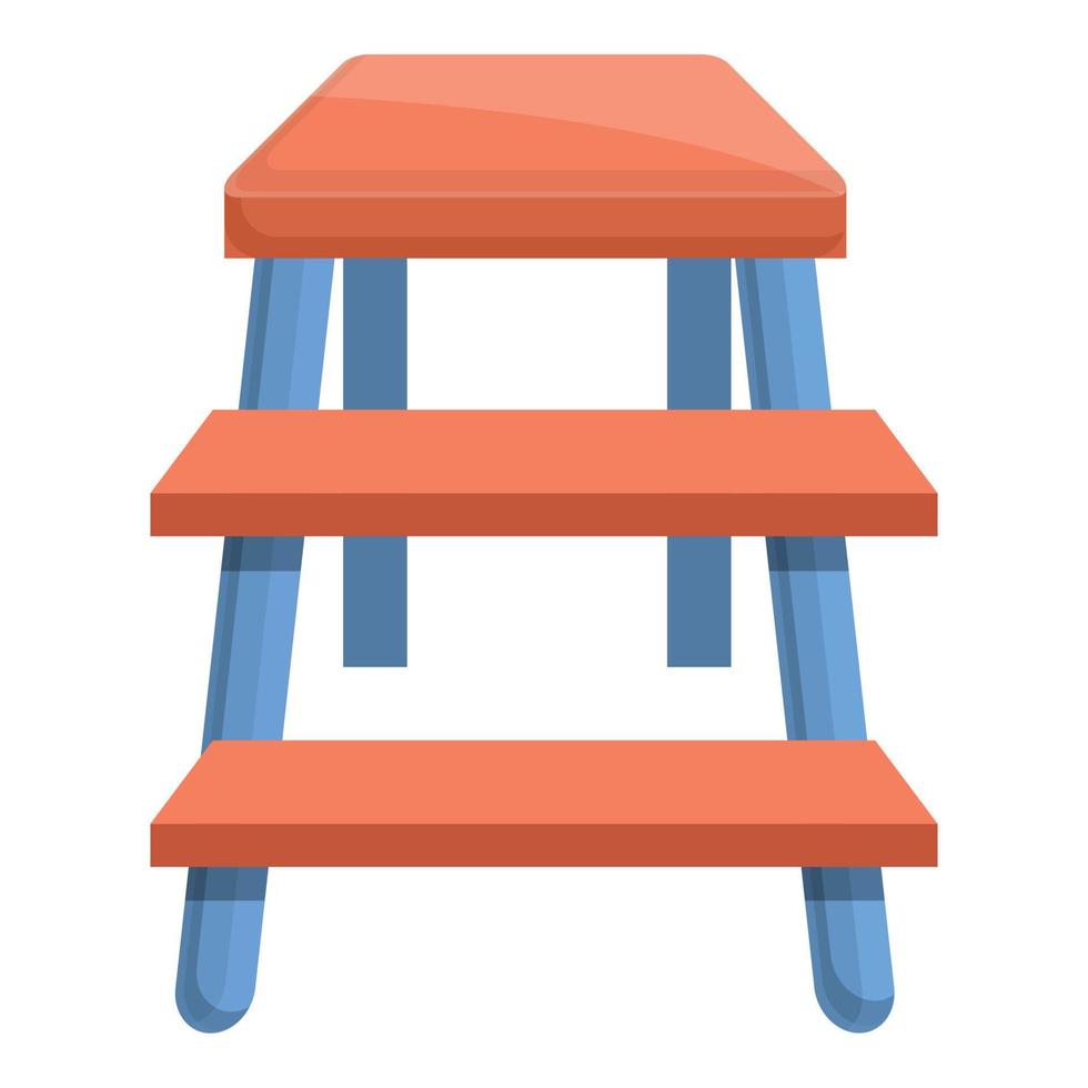 Fixed ladder icon, cartoon style vector