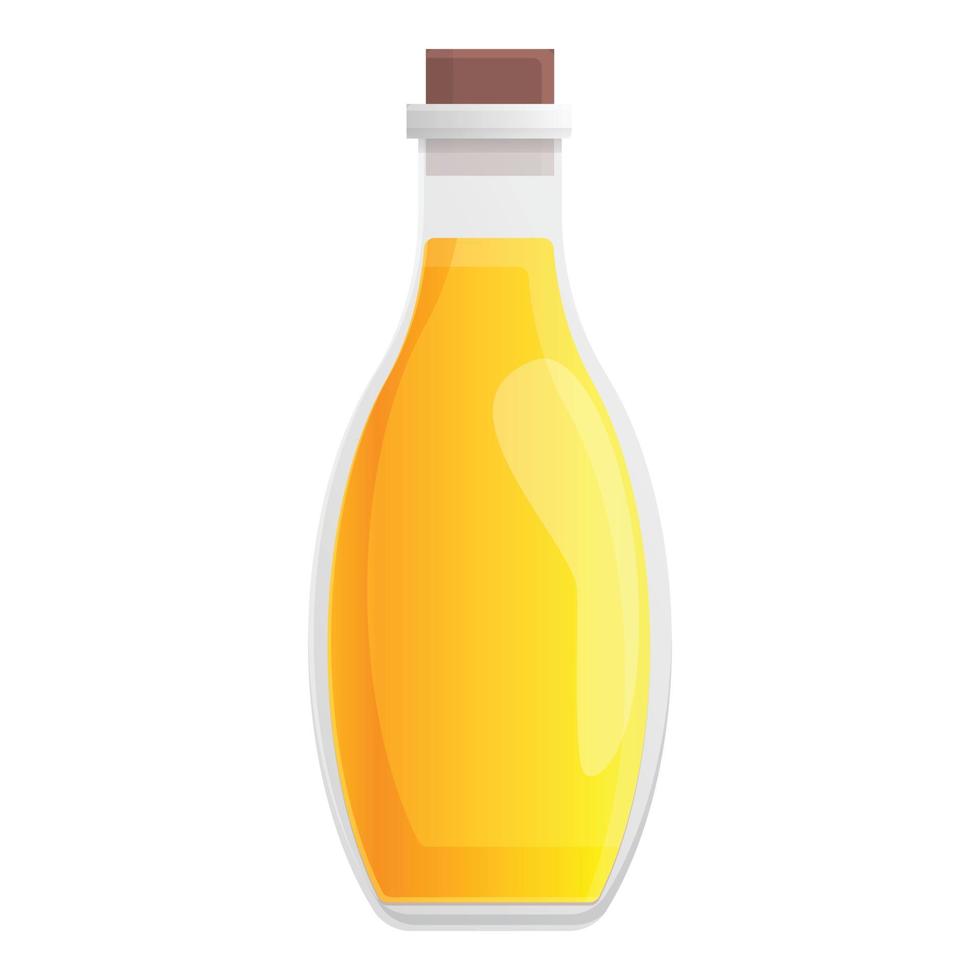 Canola oil bottle icon, cartoon style vector