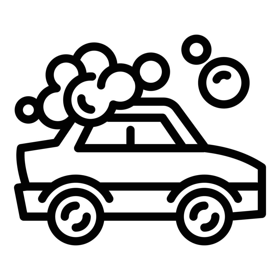 icono de espuma de coche limpio, estilo de contorno vector