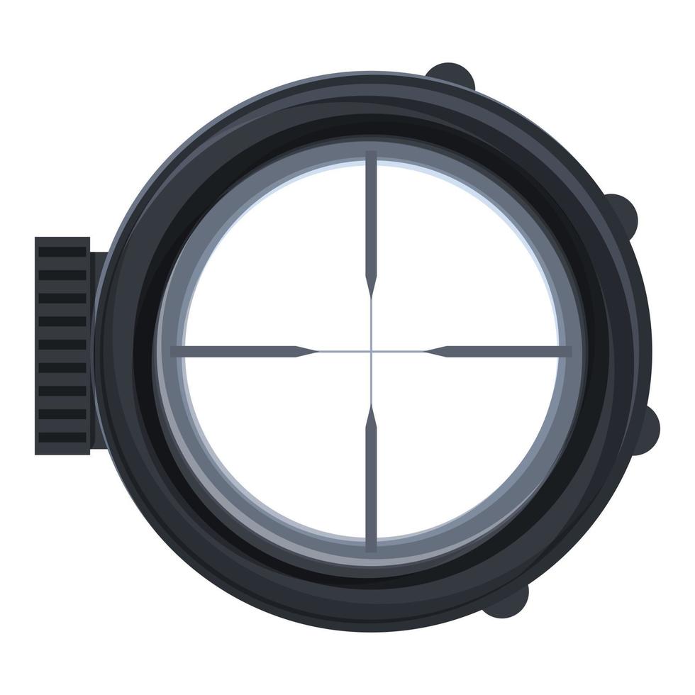 Telescopic sight shot icon, cartoon style vector