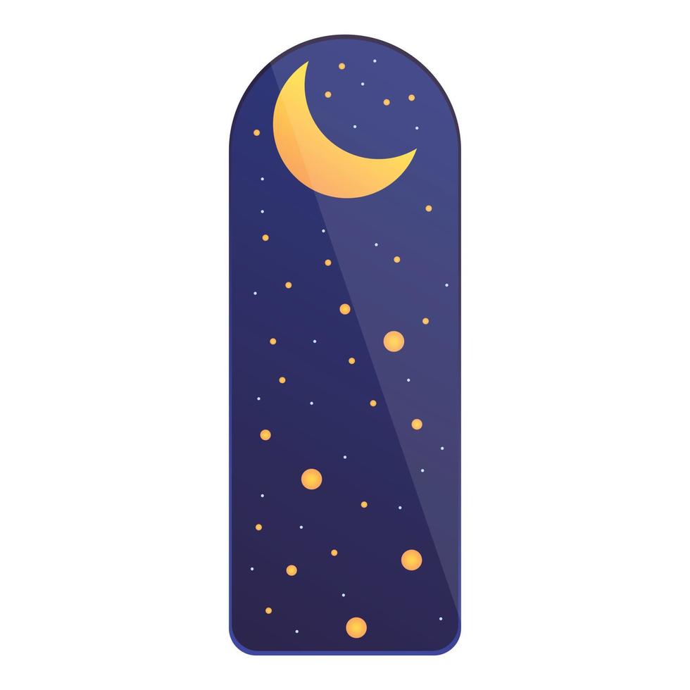 Bookmark with starry sky icon, cartoon style vector