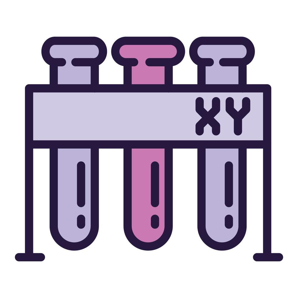 vector de contorno de icono de soporte de laboratorio de tubo de ensayo. biología genética