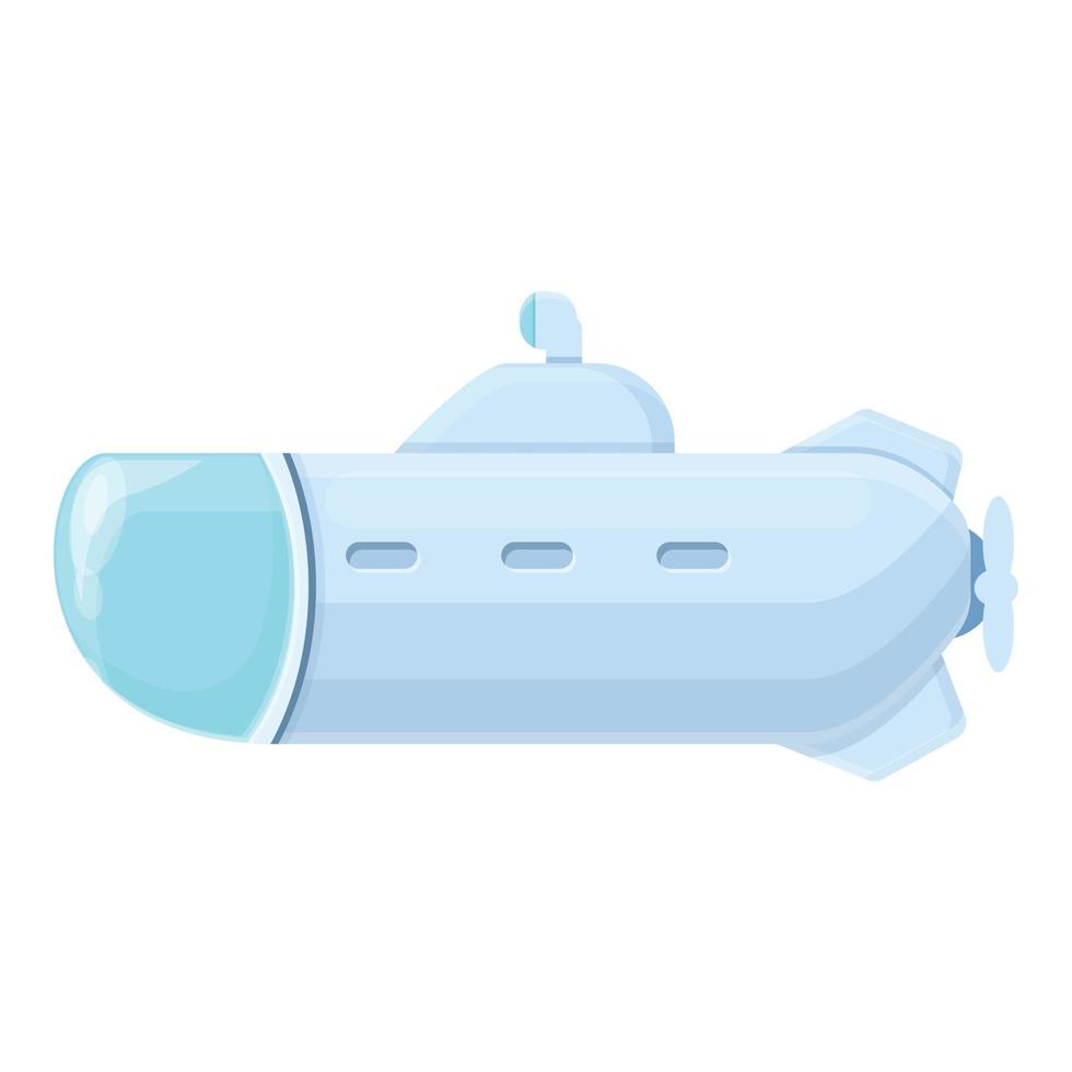 icono de submarino marino, estilo de dibujos animados vector