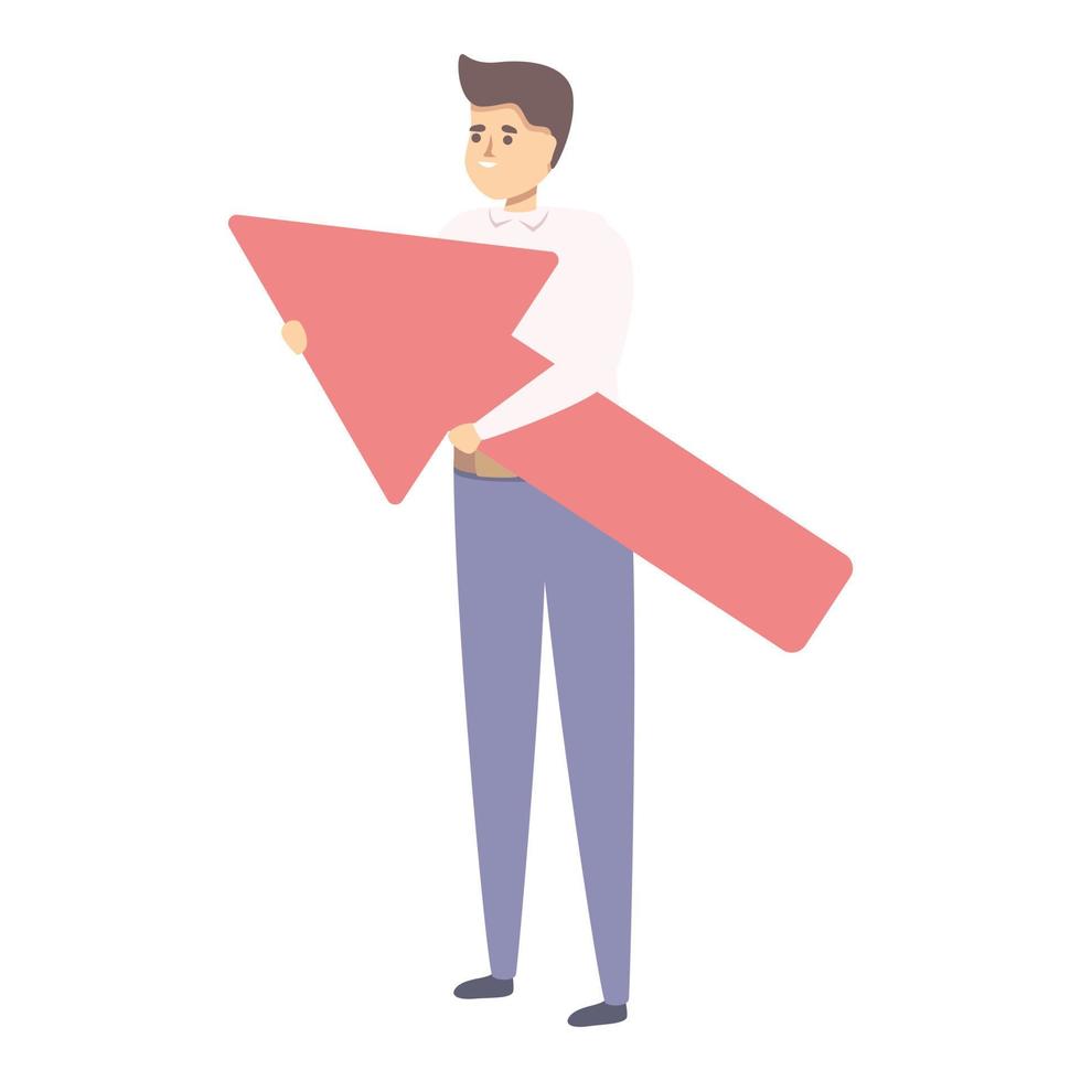 Realization arrow icon cartoon vector. Achievement goal vector