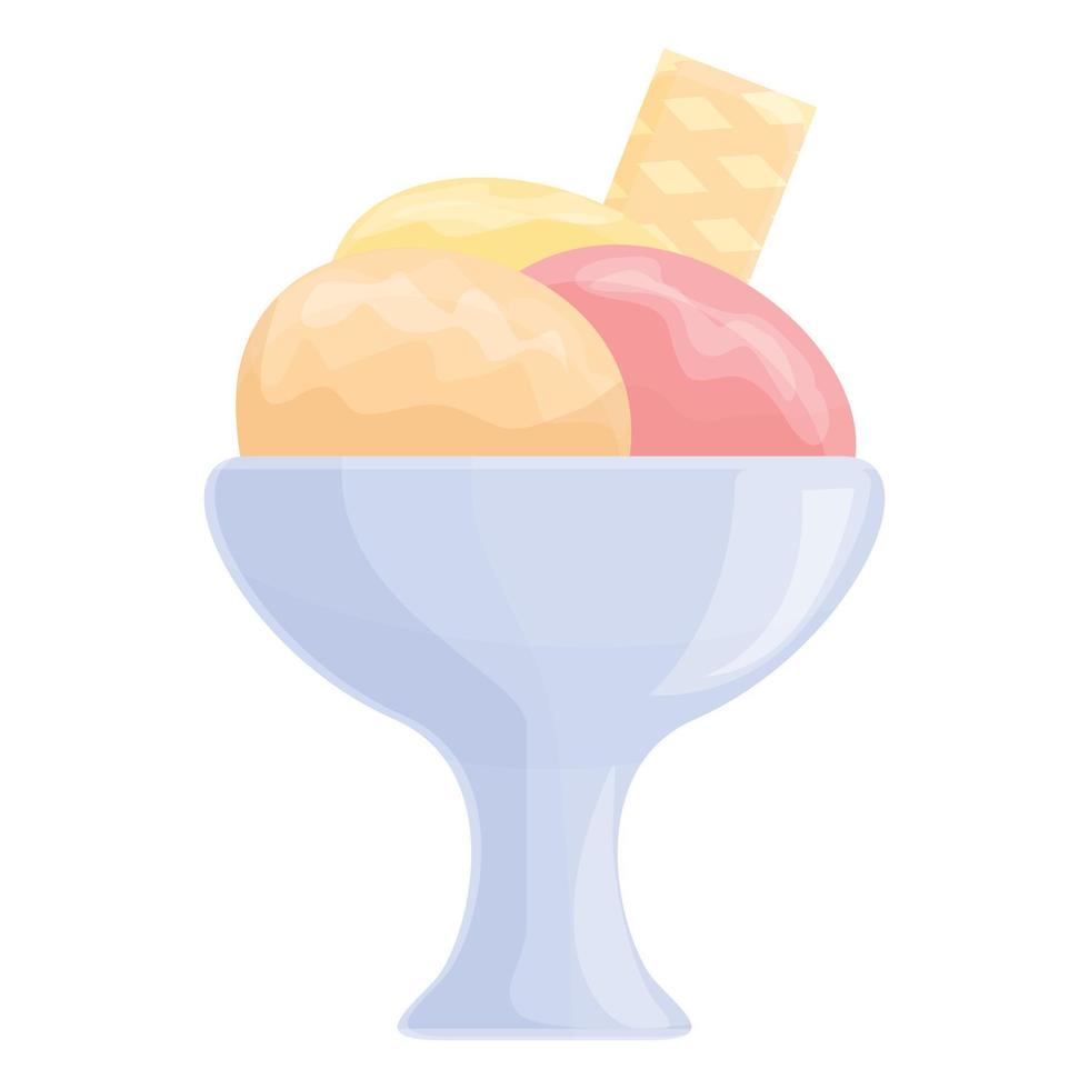 Ice cream balls icon, cartoon style vector