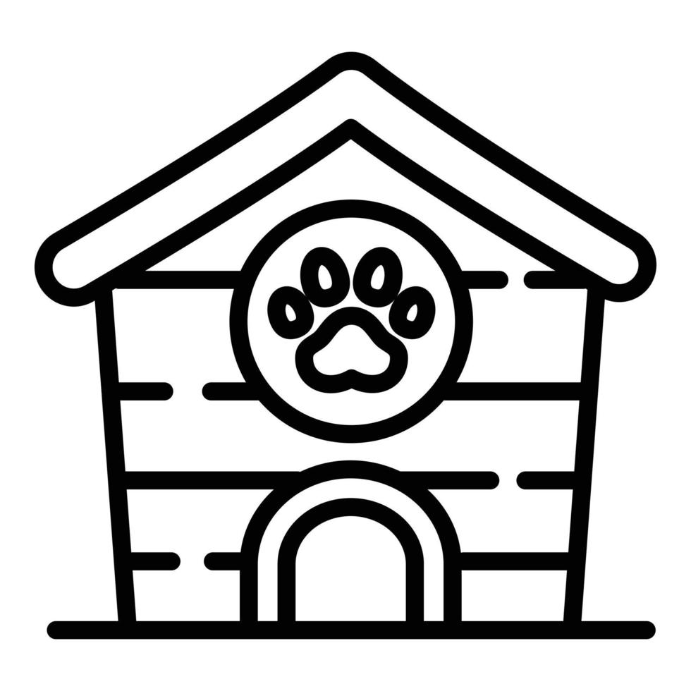 Wood dog house icon, outline style vector