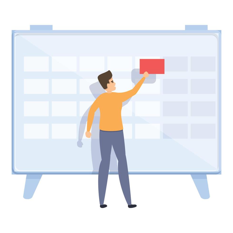 Daily task schedule icon, cartoon style vector