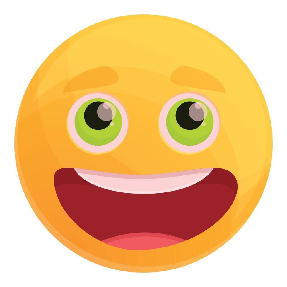 Emoticon laughing hard icon, cartoon style vector