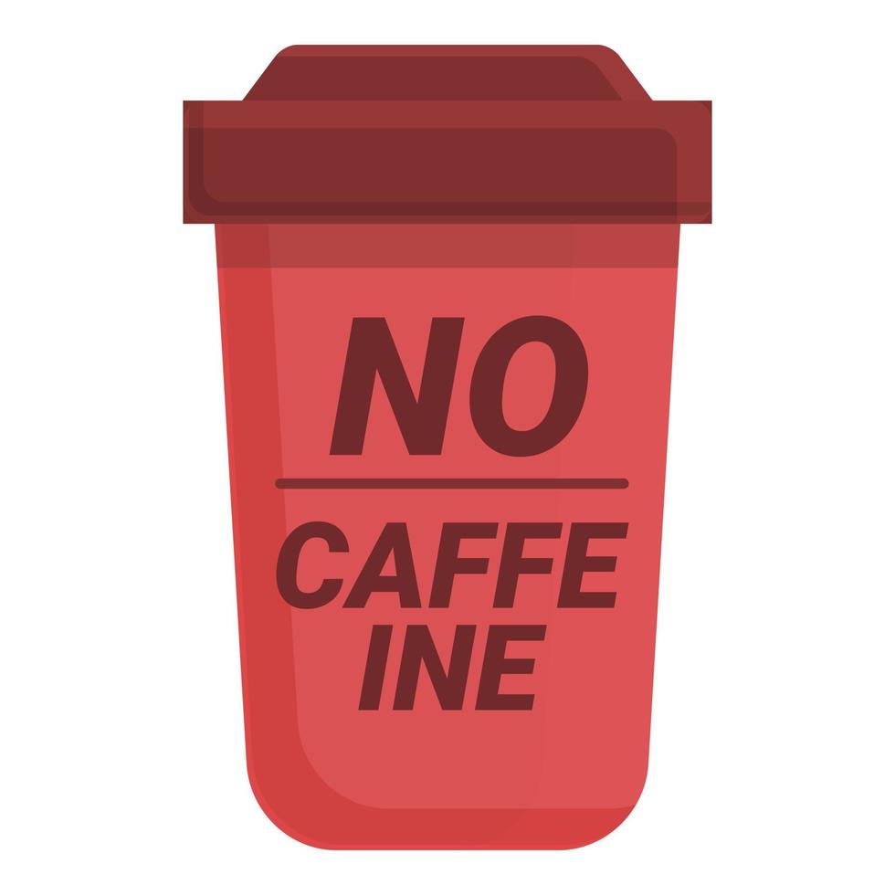 No caffeine glass icon, cartoon style vector
