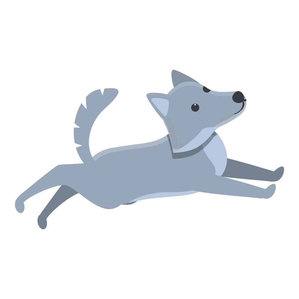 Running wolf icon, cartoon style vector