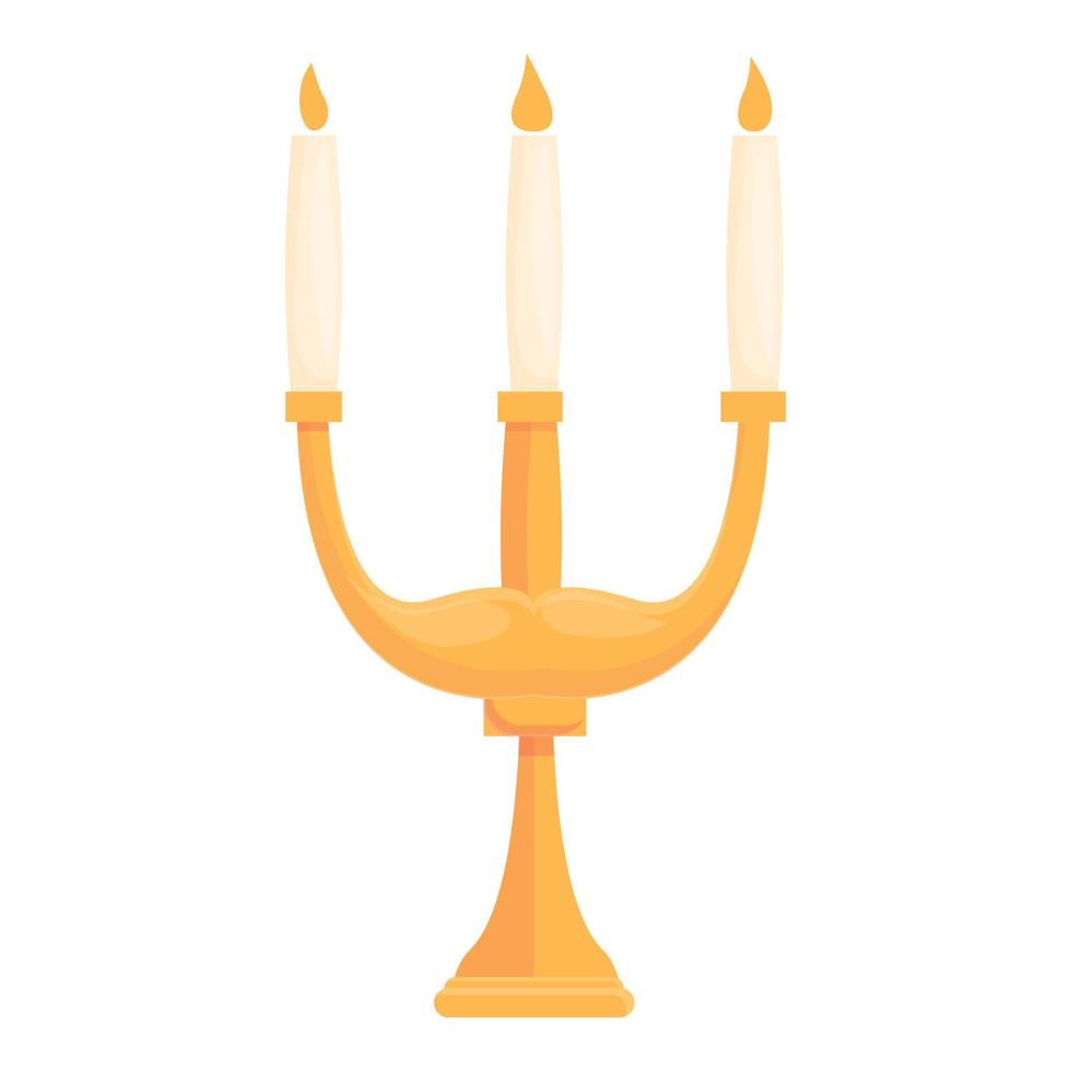 Medieval candlestick icon cartoon vector. Candle holder vector