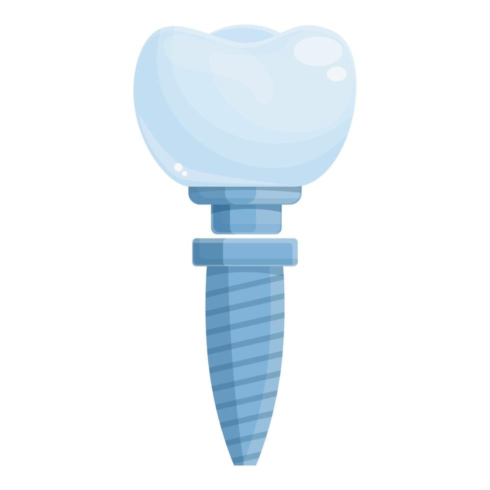 Kid dental implant icon cartoon vector. Crown surgery vector