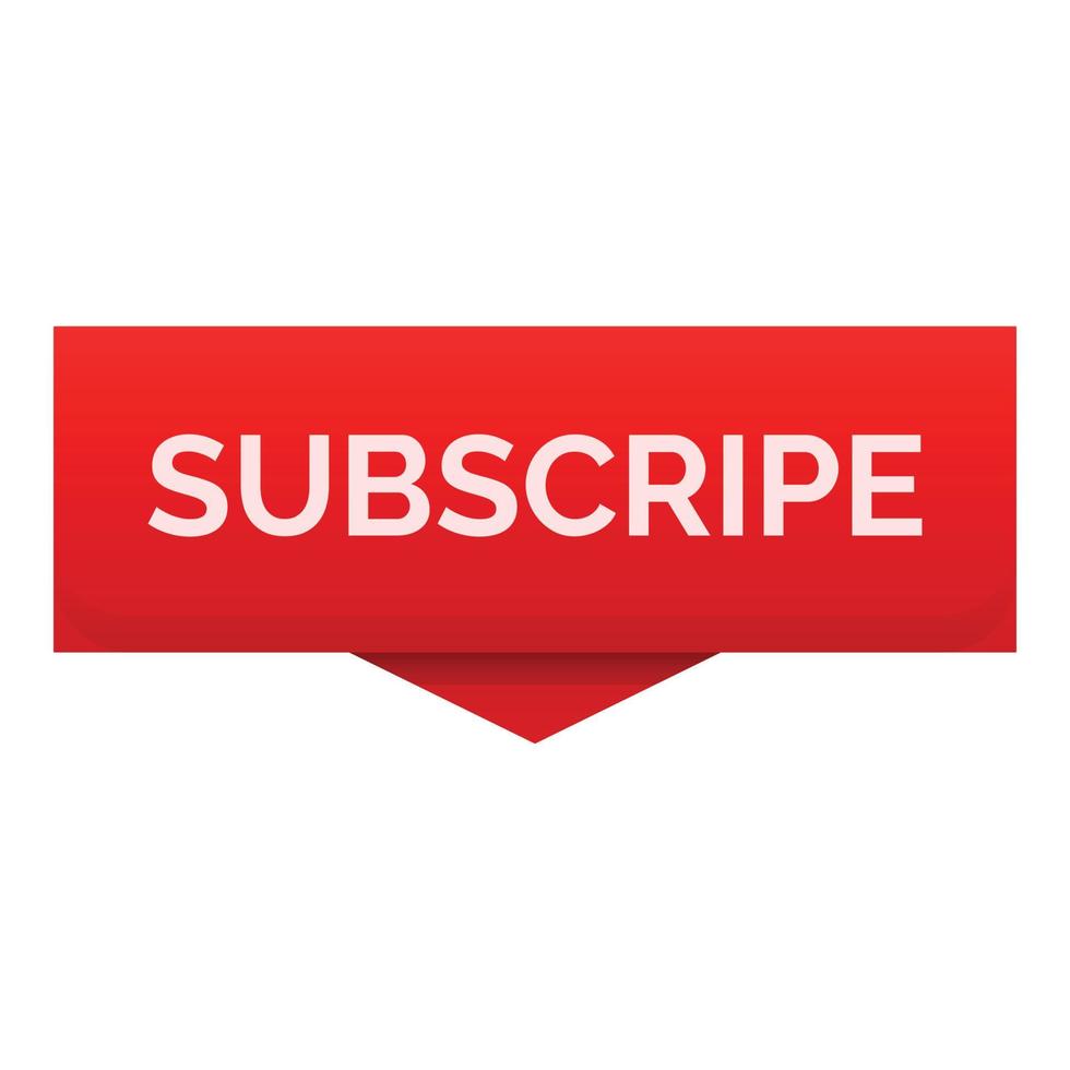 Subscribe arrow icon, cartoon style vector