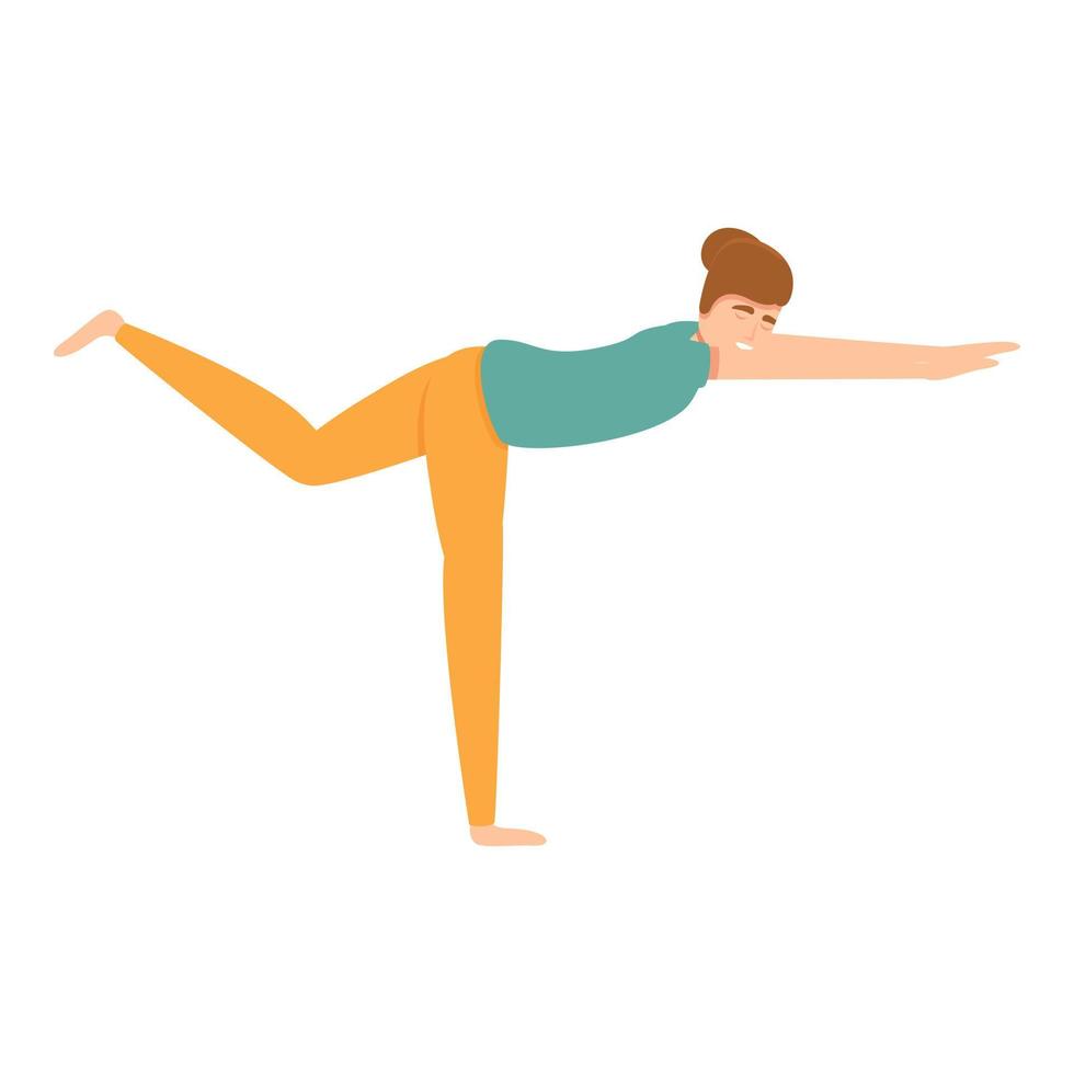 Pilates balance icon, cartoon style vector