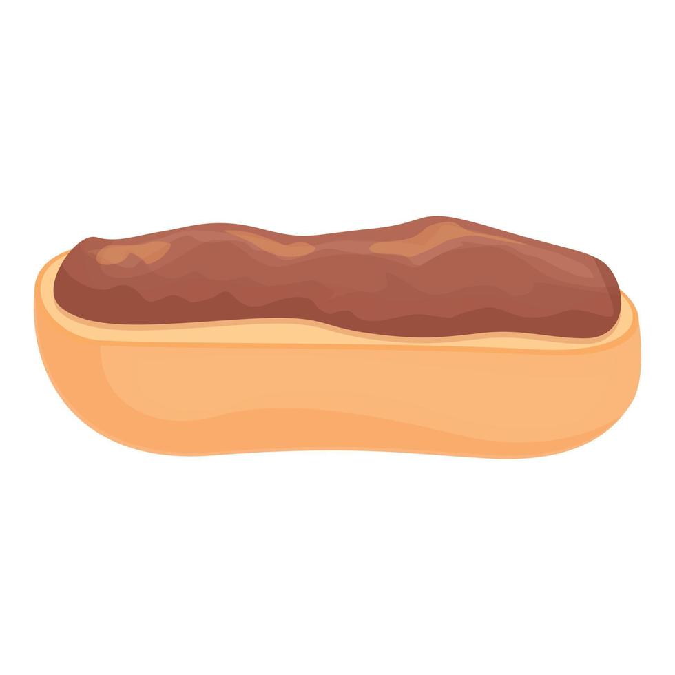 Chocolate eclair icon cartoon vector. Dutch food vector