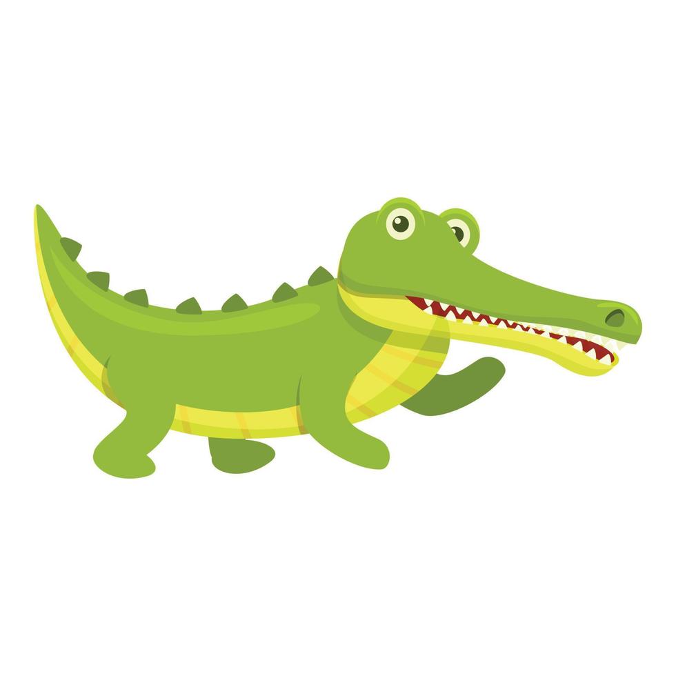 Wild crocodile icon, cartoon style vector