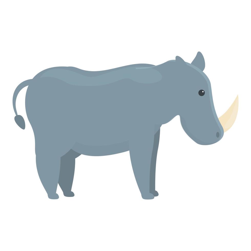 Safari rhinoceros icon, cartoon style vector