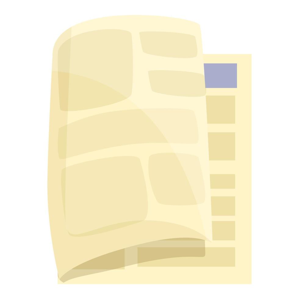 Front newspaper icon, cartoon style vector