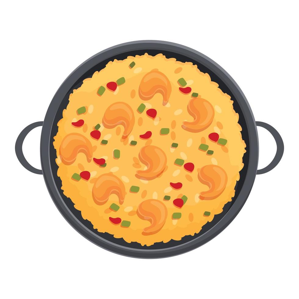 vector de dibujos animados de icono culinario de paella. comida española