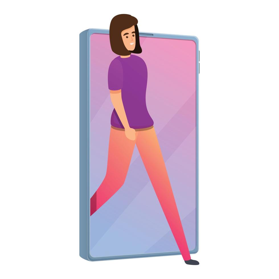Digital detoxing device icon, cartoon style vector