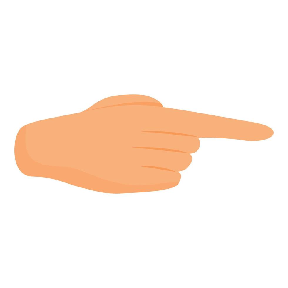 One finger hand gesture icon, cartoon style vector