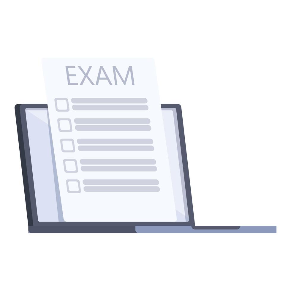 Online exam icon cartoon vector. Computer test vector