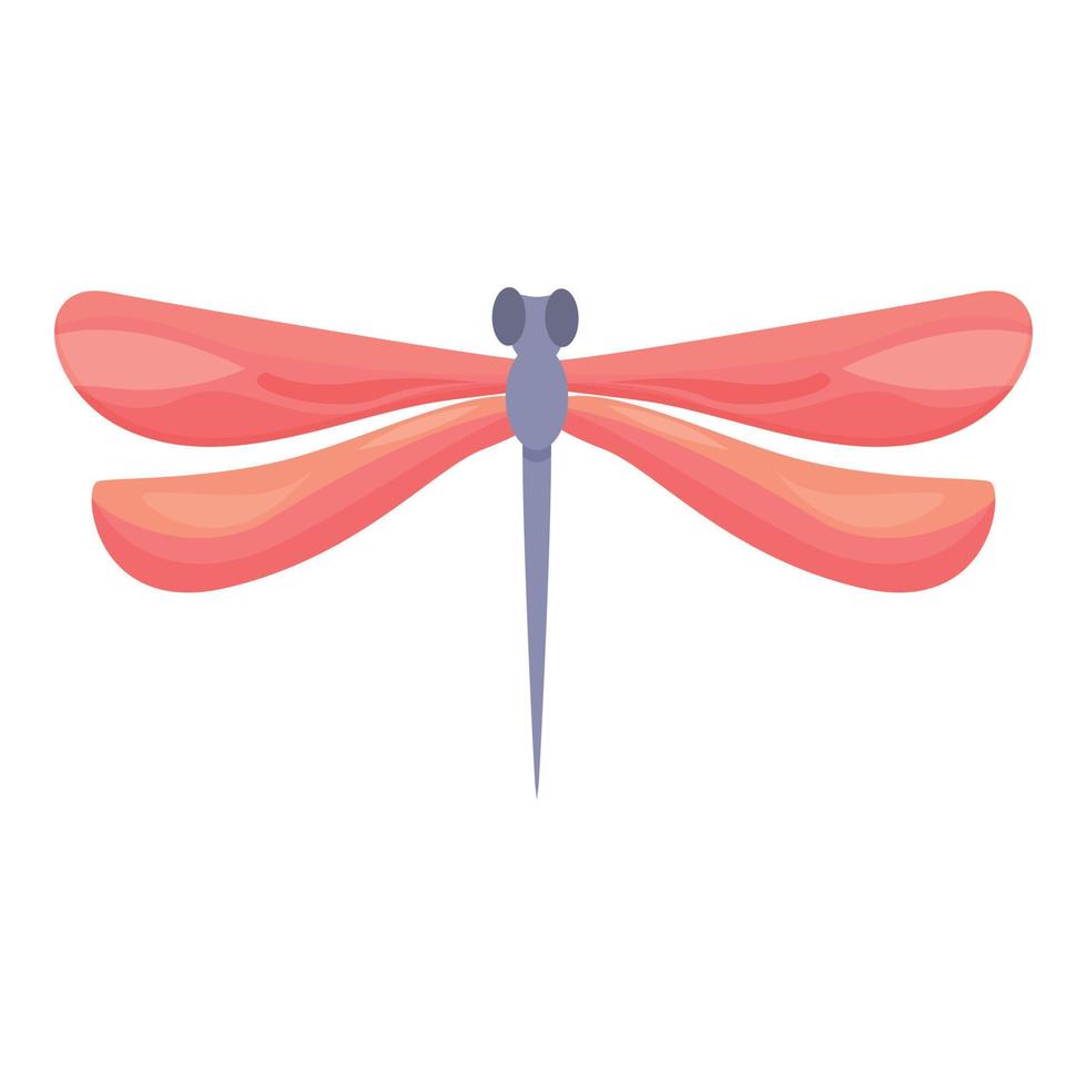 Red dragonfly icon cartoon vector. Wing bug vector