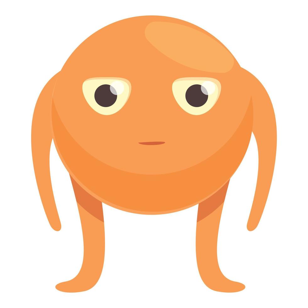 vector de dibujos animados de icono alienígena naranja. lindo ovni