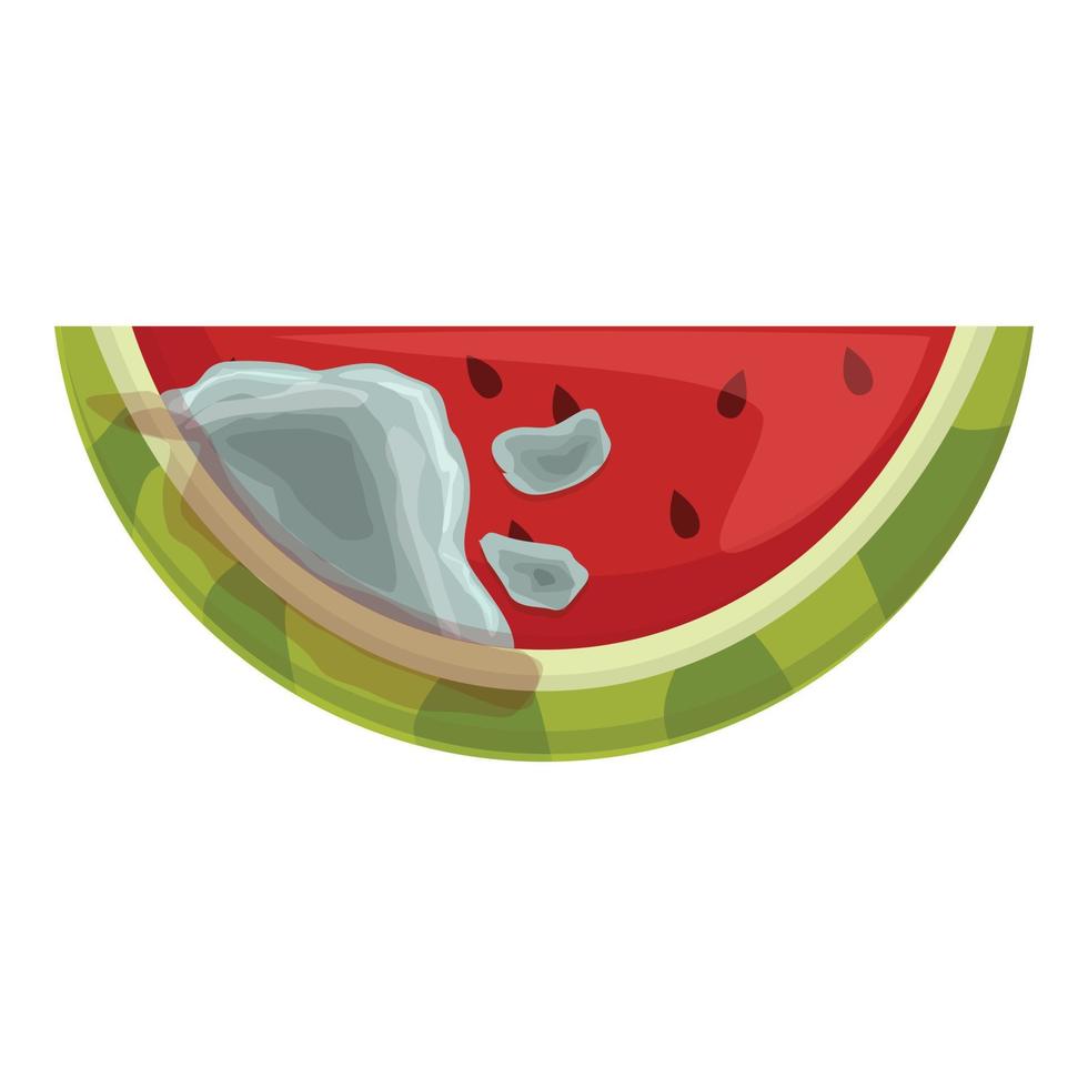 Contaminated watermelon icon cartoon vector. Fruit bacteria vector