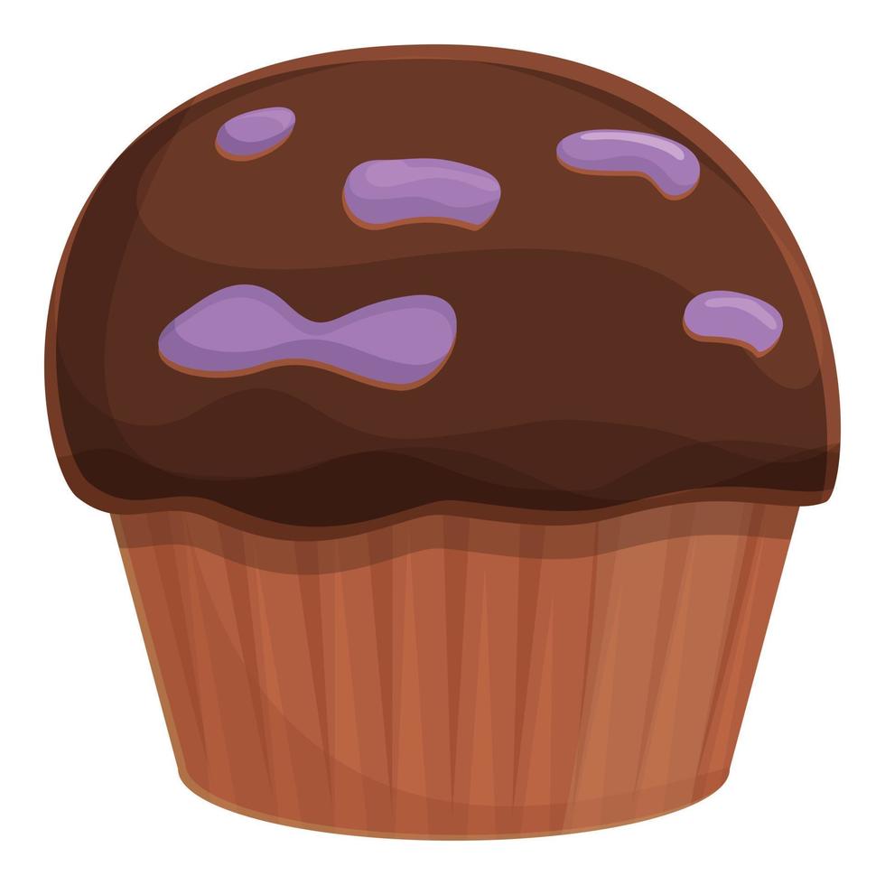 icono de pastel de muffin, dibujos animados y estilo plano vector