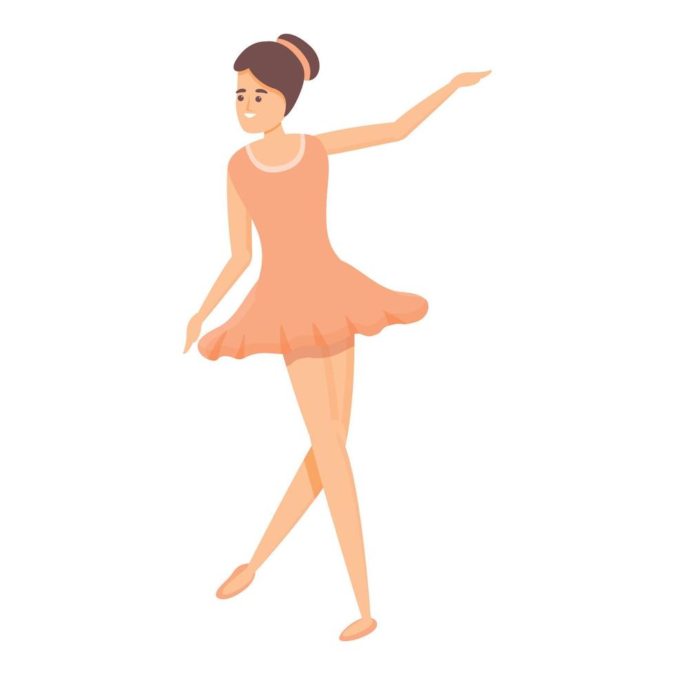Theater ballerina icon, cartoon style vector