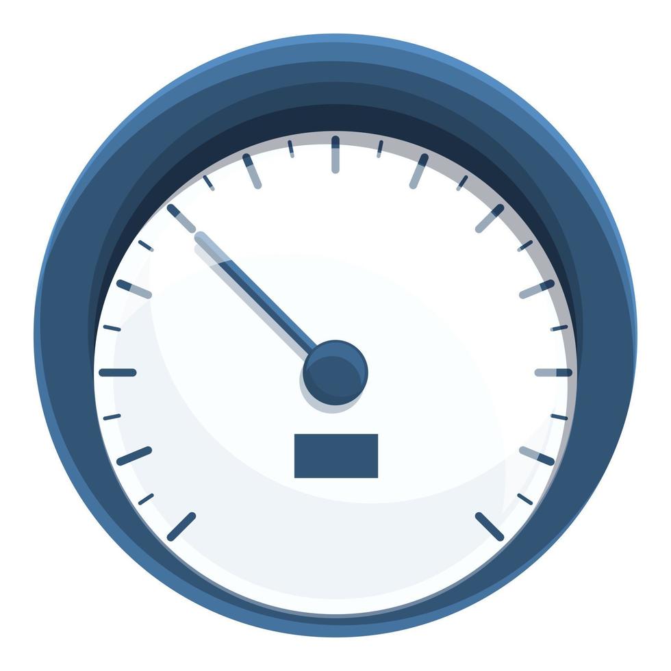 Car white speedometer icon, cartoon style vector