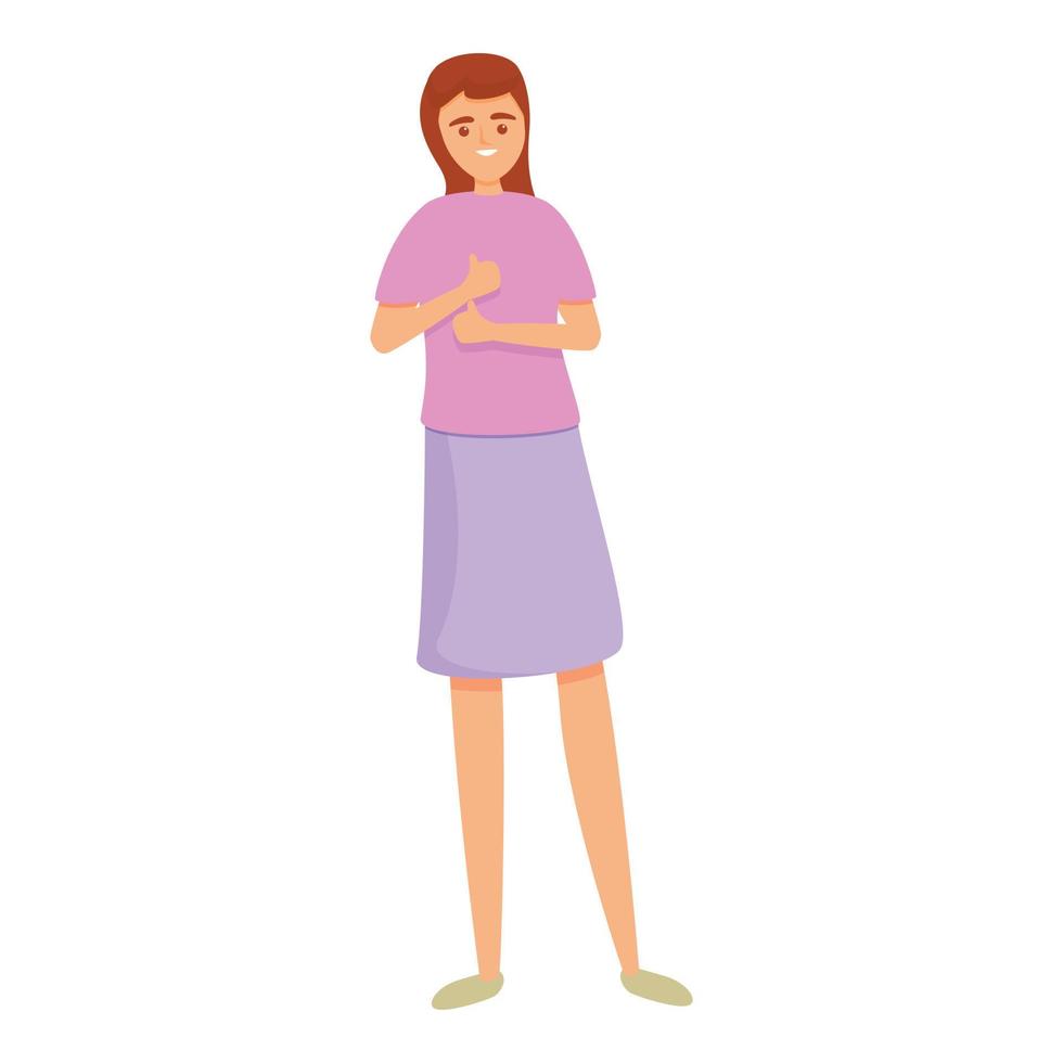 Self esteem dignity icon, cartoon style vector
