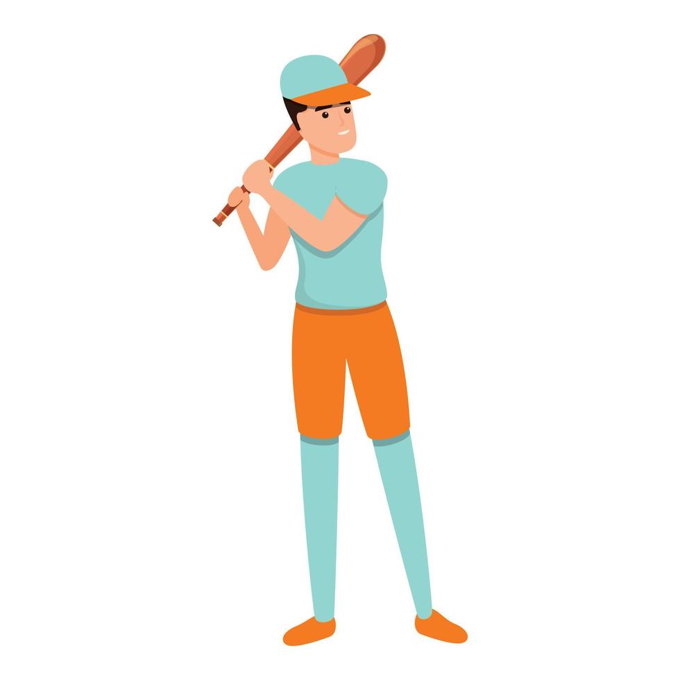 icono de uniforme de jugador de béisbol, estilo de dibujos animados vector