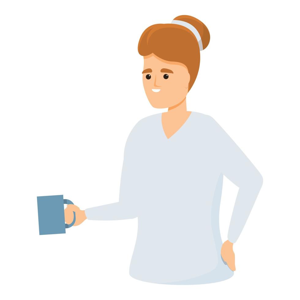 Take tea colleague icon, cartoon style vector