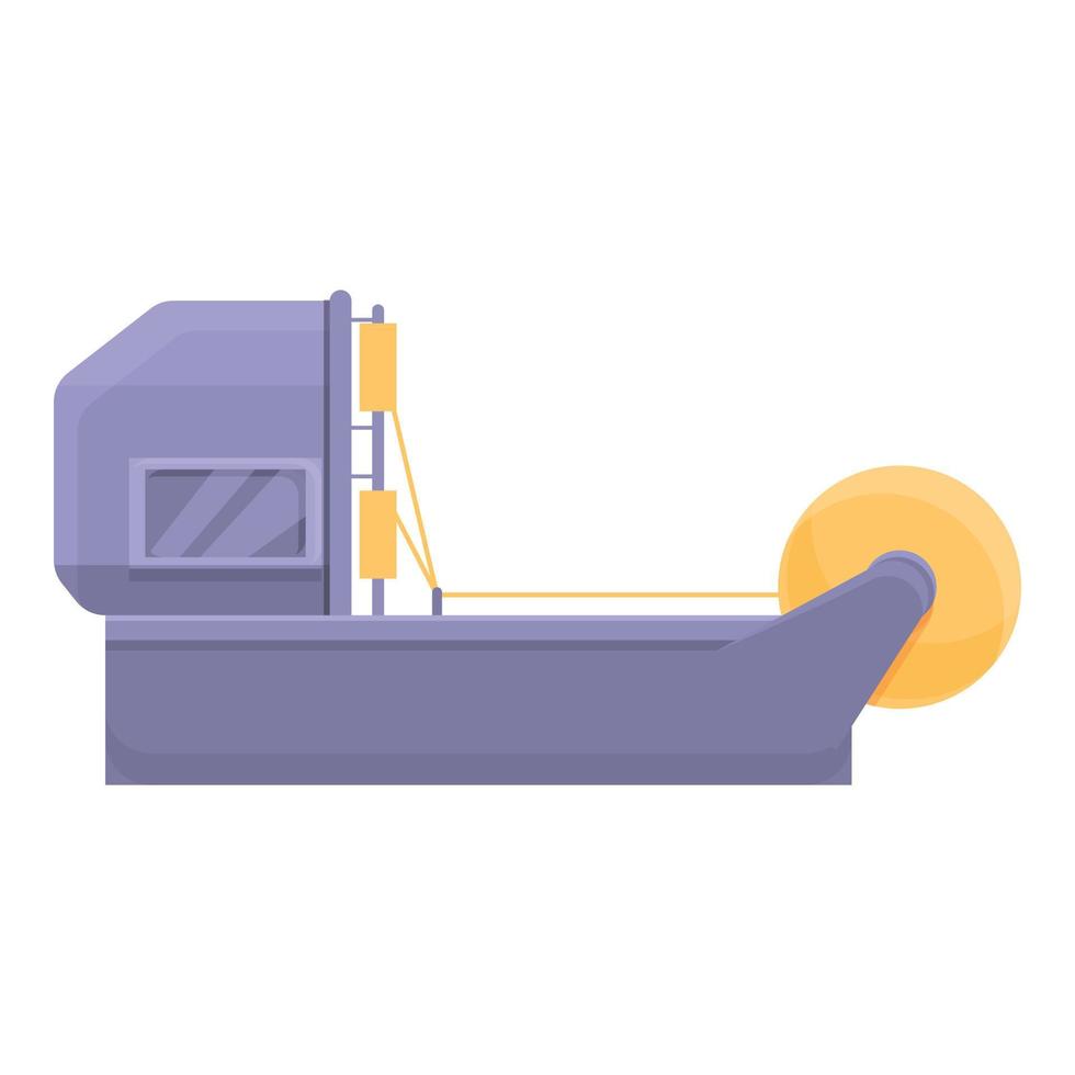 Thread factory line icon, cartoon style vector